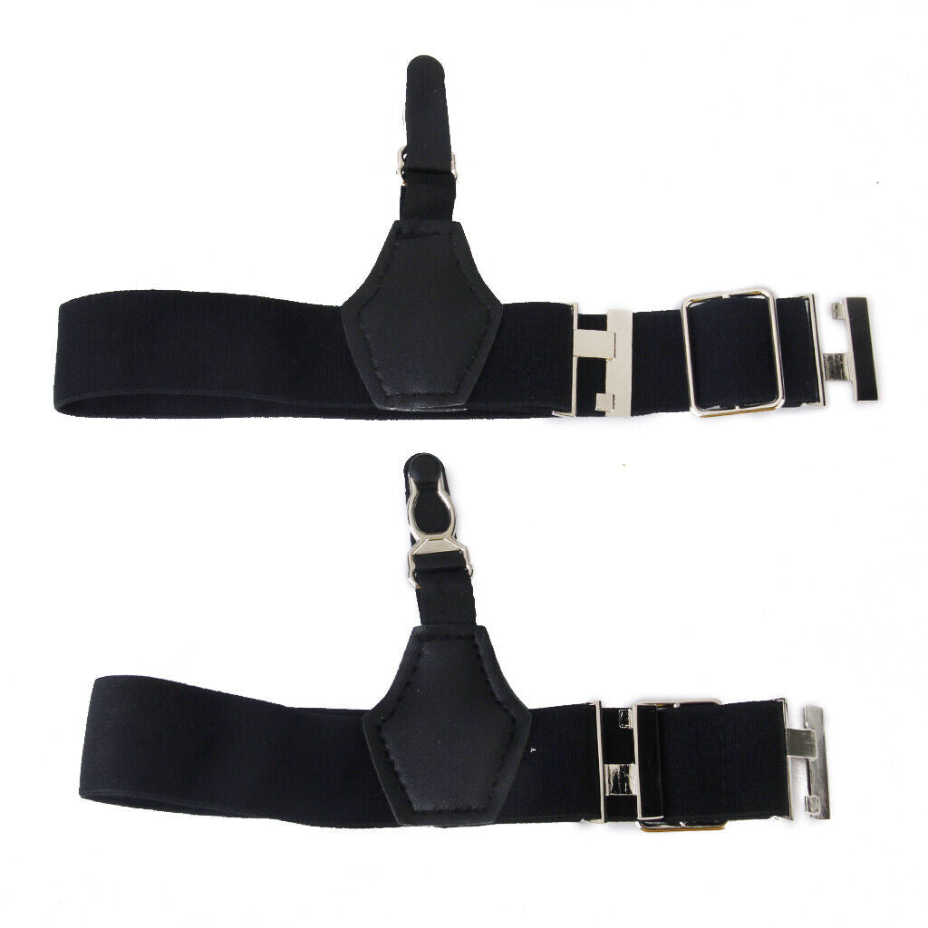 PAIR MEN SOCK SUSPENDERS GARTER ADJUSTABLE   ELASTIC  GRIP