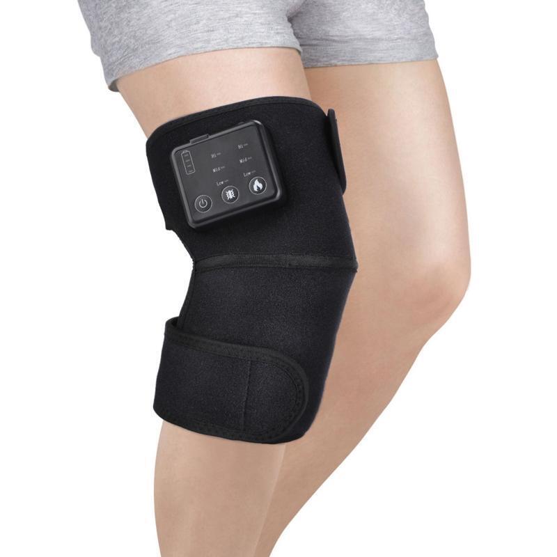 Heated Knee Brace Wrap with Massage, Vibration Knee Massager with Heating Pad