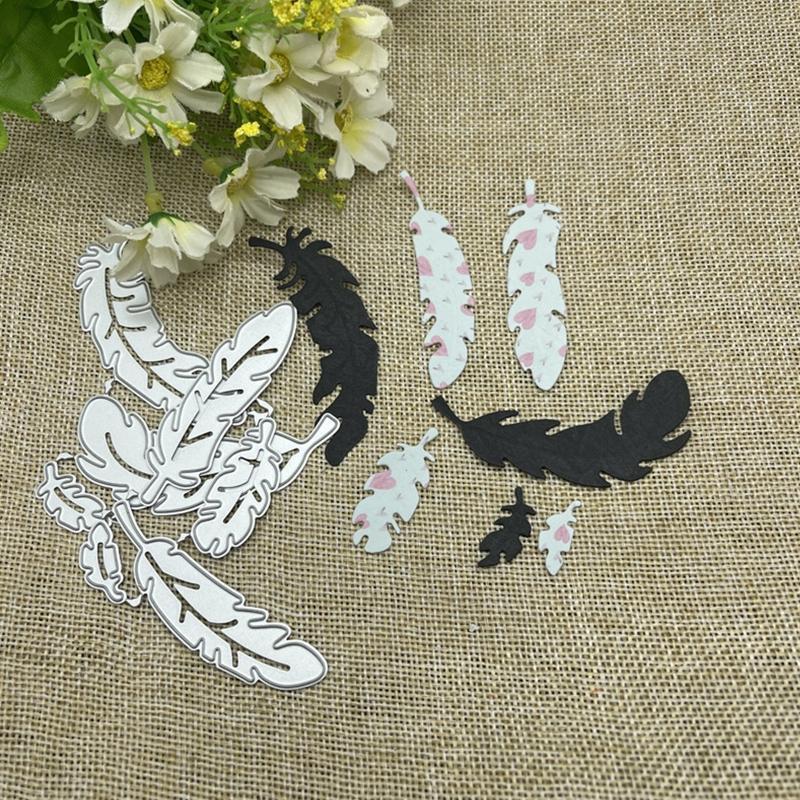 Feathers Metal Cutting Dies Scrapbooking Stencil Die Cuts Card Embossing Album