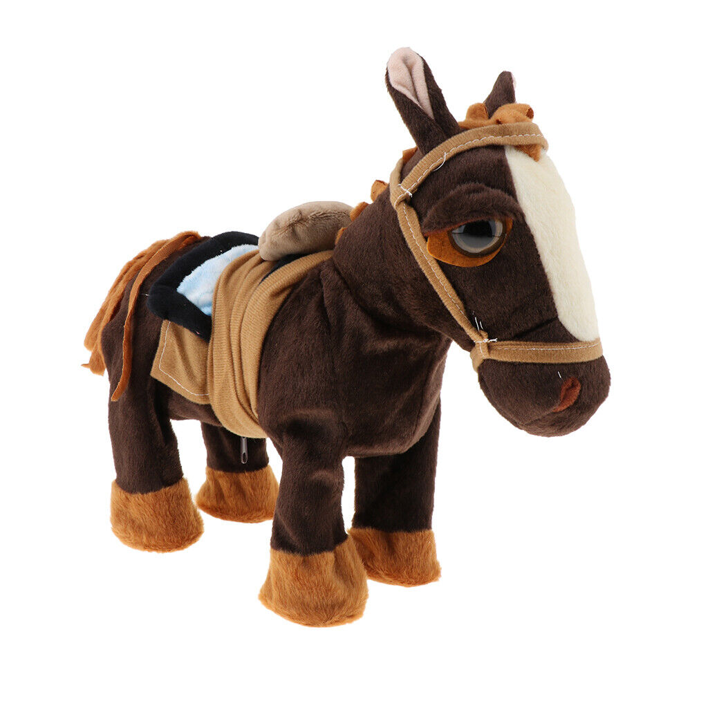Electric  Horse Soft  with Movement Sounds  Gift (Brown)