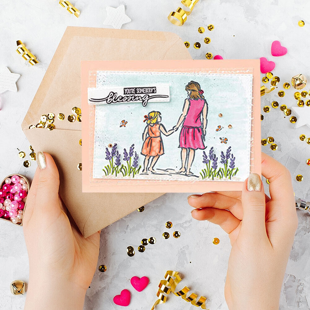 Mom Daughter Transparent Stamps Clear Silicone Seal DIY Photo Album Decor