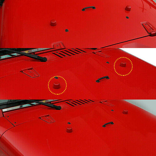 2pcs Red Engine Hood Head Cover Bezel Trim Fit For Jeep Wrangler JK 2007-2017