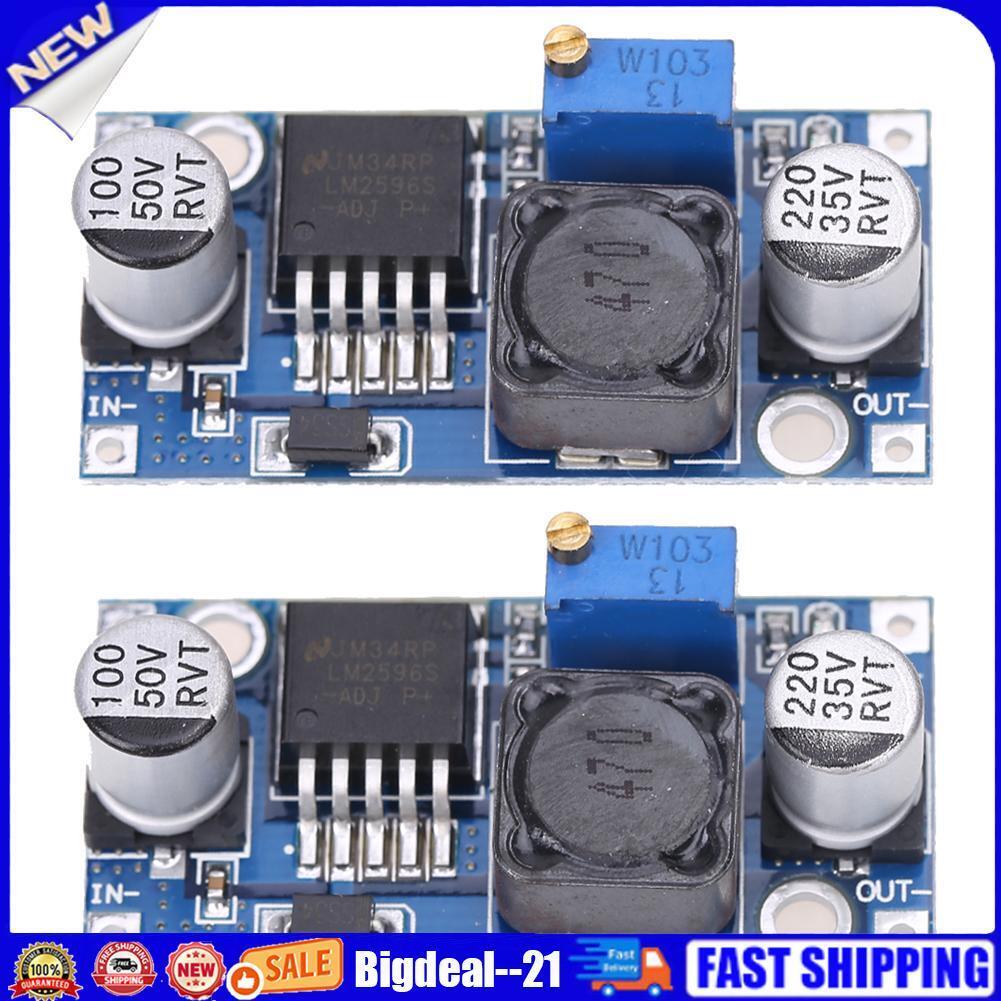 2x DC-DC 3A Buck Converter Adjustable Step-Down Power Supply Module LM2596S