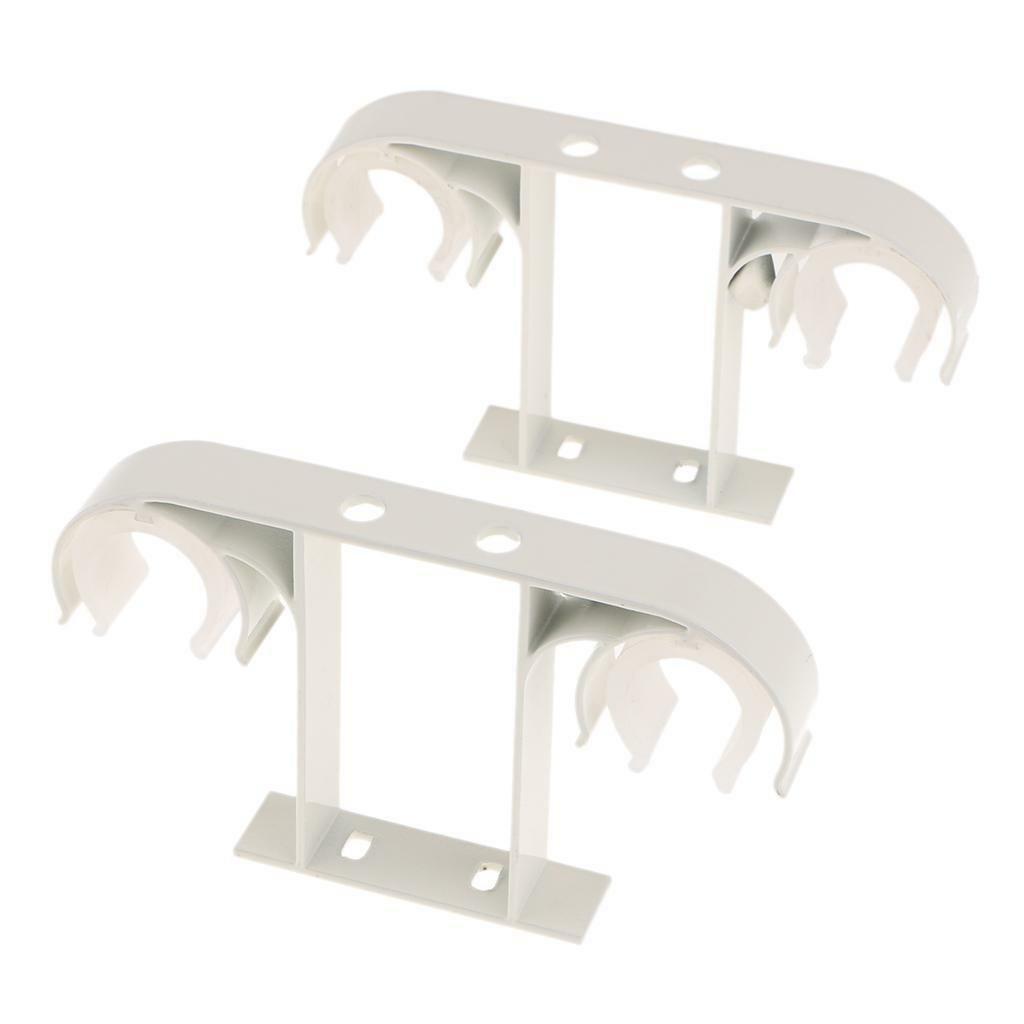 2 Pieces Aluminum  Double Curtain Rod Bracket Holder Ceiling