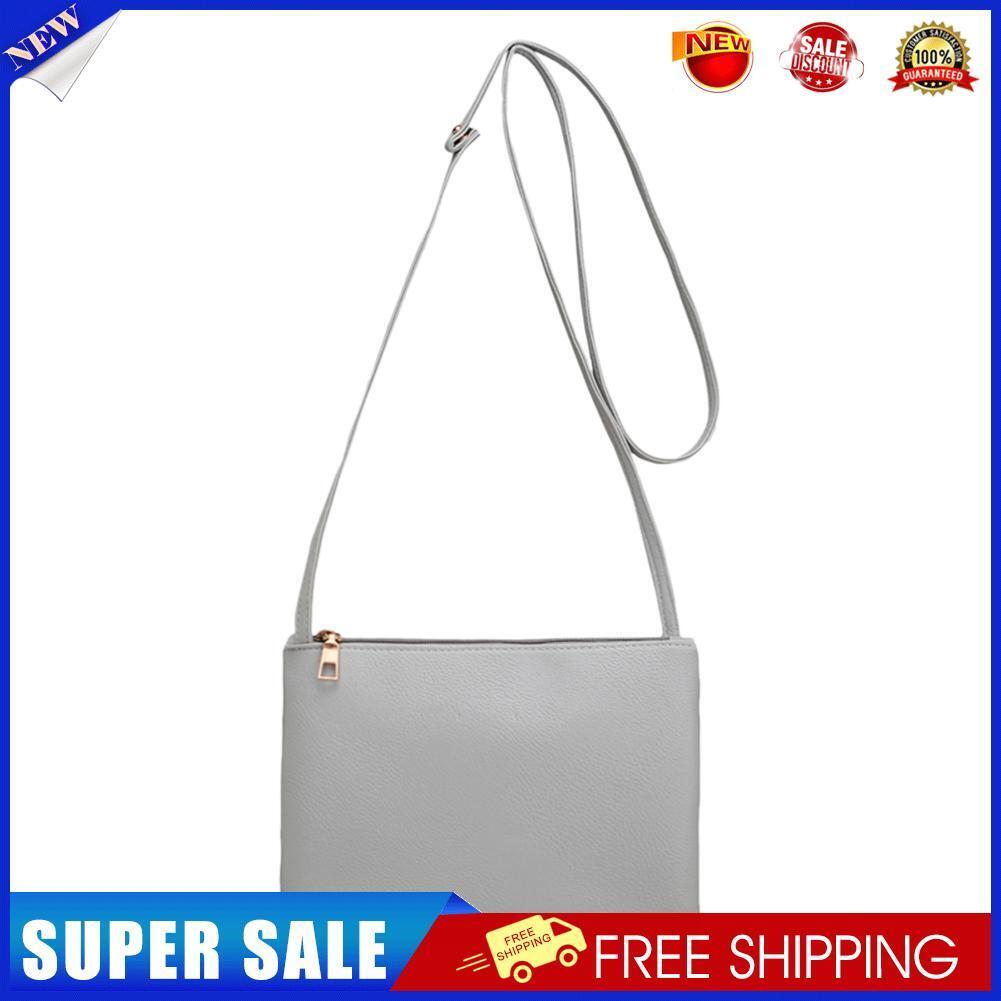 Classic Fashion Simple Women PU Small Shoulder Bag Crossbody Bag(Gray)