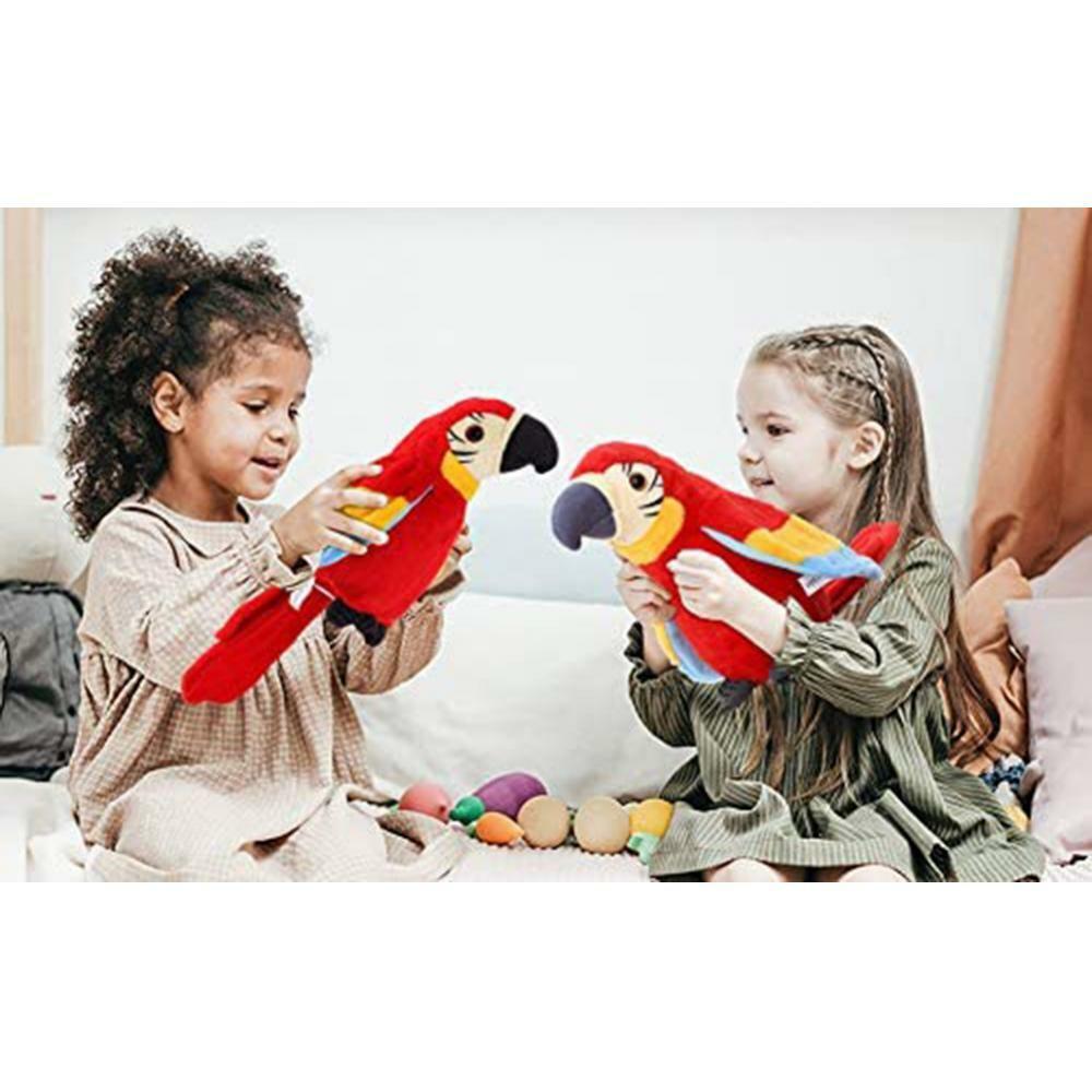 Plush Talking Repeating Parrot Electronic Animal Pet children   Red