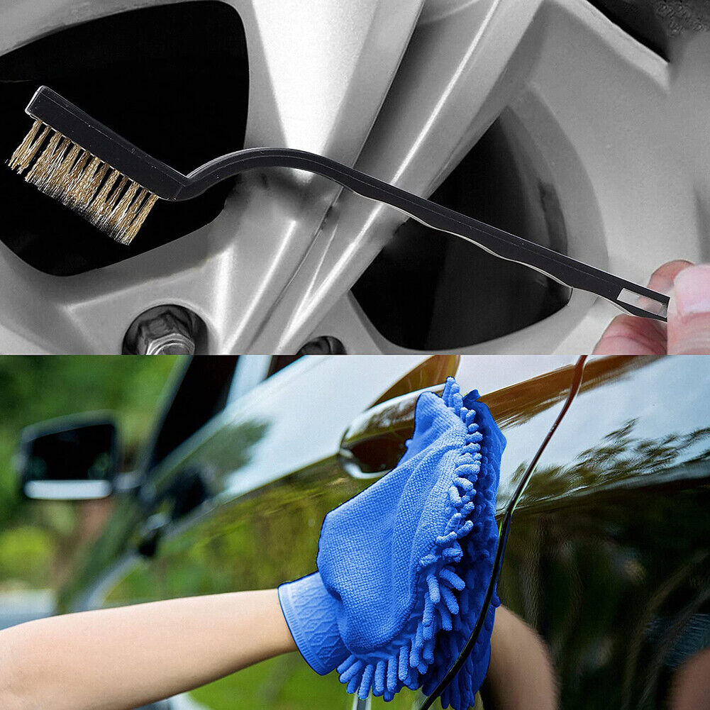 13pcs Car Detailing Cleaning Brush Set Air Vent Tyre Rim Cleaner Scrubber