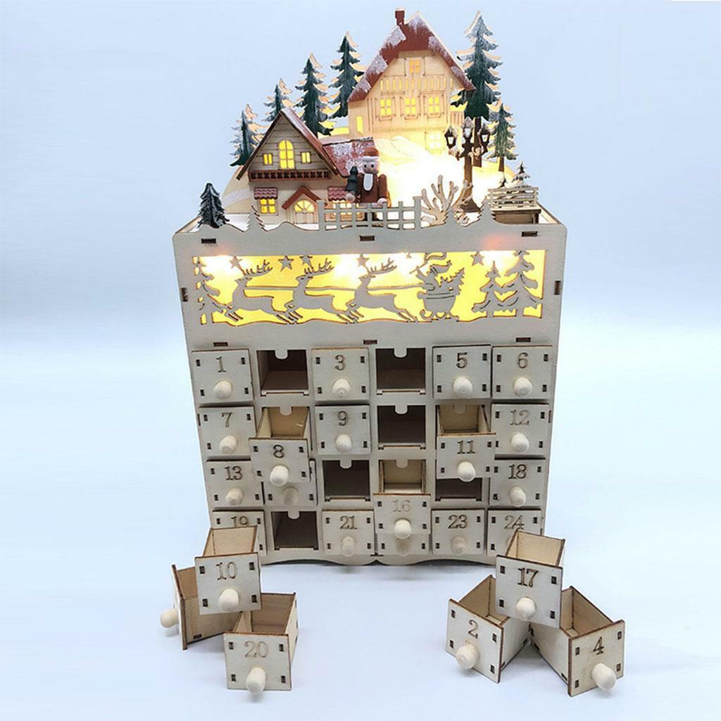 Christmas Wooden Advent Calendar with  24 Drawers 24 Day