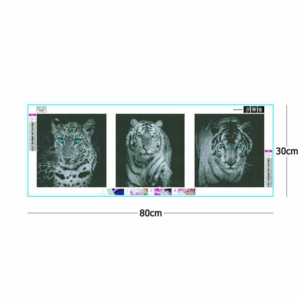 3pcs 5D DIY Full Drill Square Diamond Painting Animals Cross Stitch Kit (1)