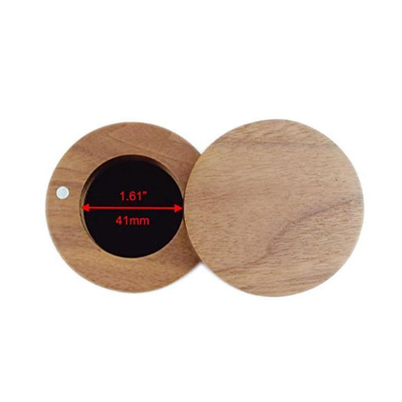 Natural Wooden Ring Case Presentation Box Rotatable for Wedding Photograph Props
