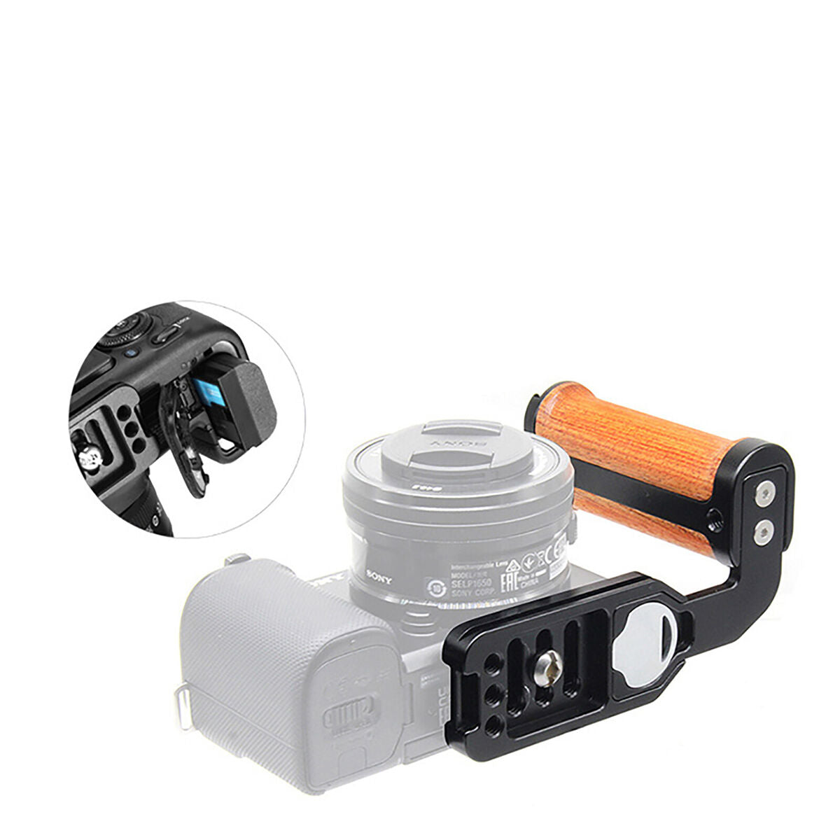 Side Wood Handle Left L-Plate Quick Release Plate Universal Parts for Camera