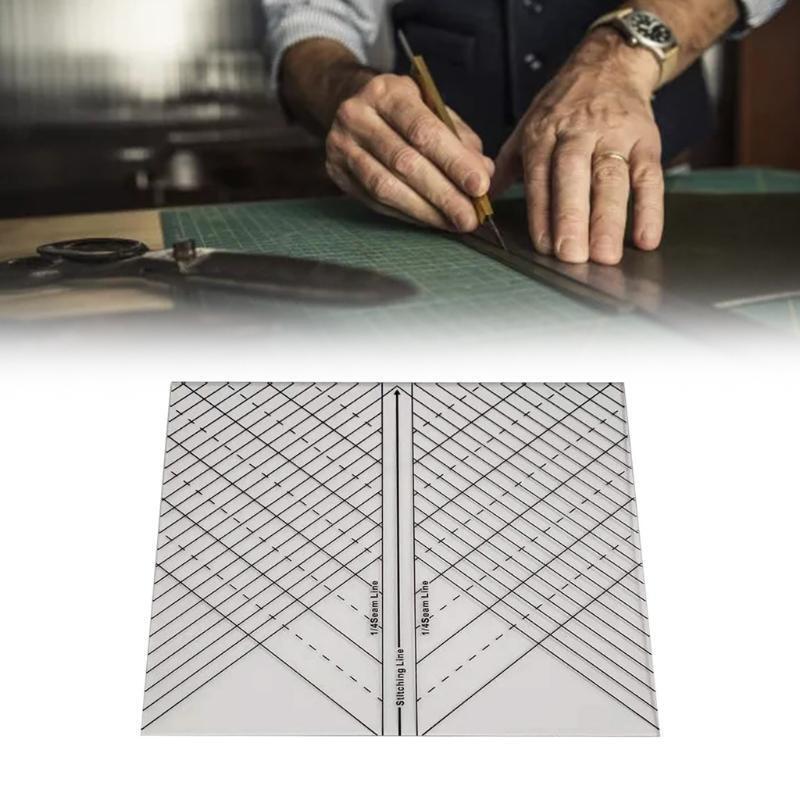 Multifunctional Sew Straight Ruler Quilting Stencil with Clearly Stiching Lines