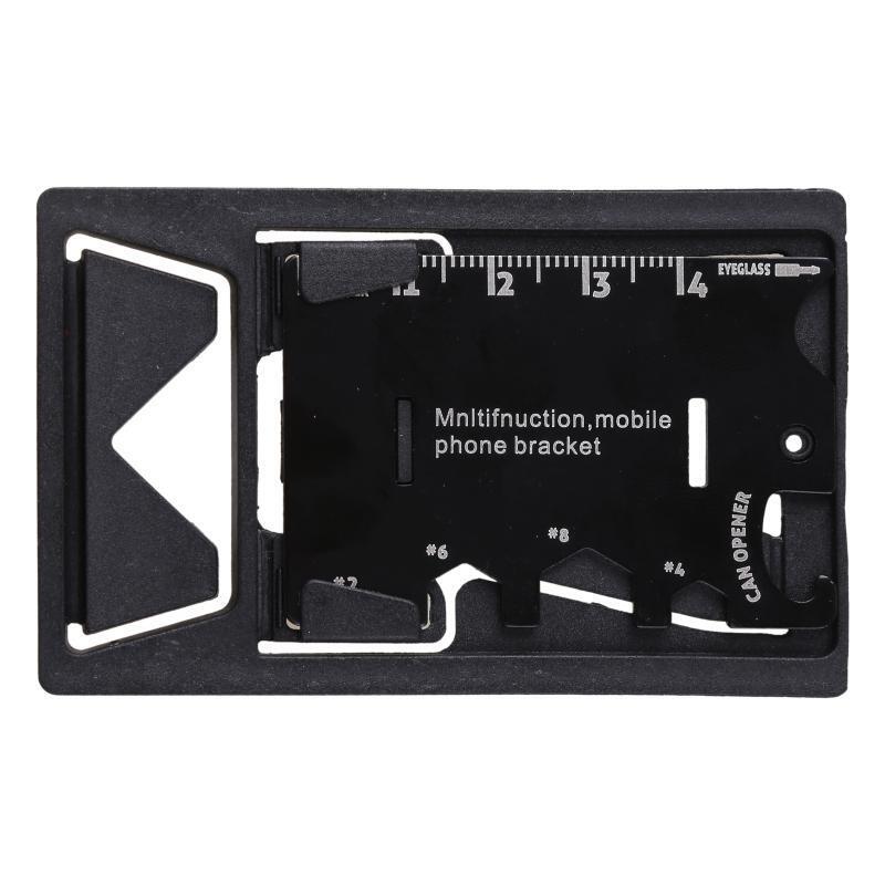 1Pc Outdoor Travel Stainless Steel Mini Mobile Phone Bracket Card Bottle Opener