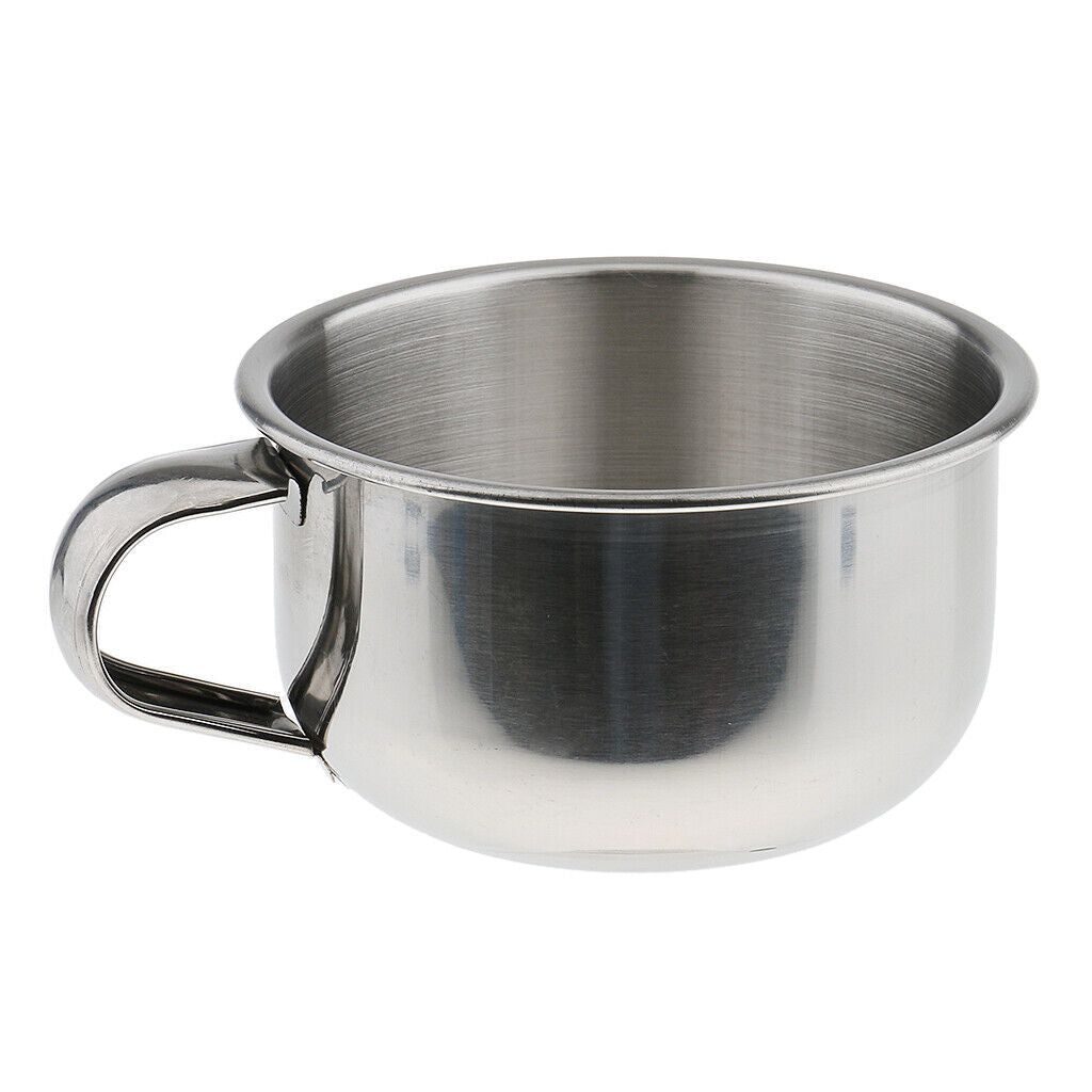 Stainless Steel Men's Shaving Mug Bowl Men Barber Beard  Cup for Brush