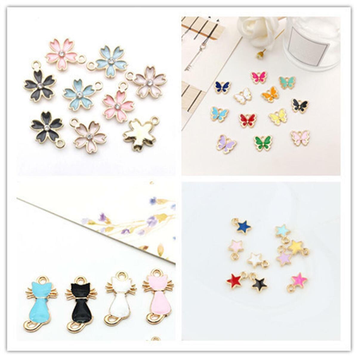 48Pcs Enamel Charms 4  Findings for Jewelry Making Necklace Earrings