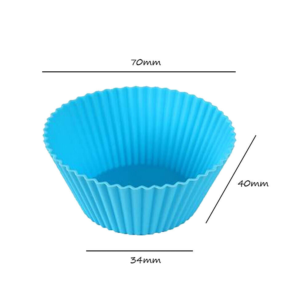 12x Muffin Cupcake Liner Silicone Baking Cooking Molds Cake Decorating Tool