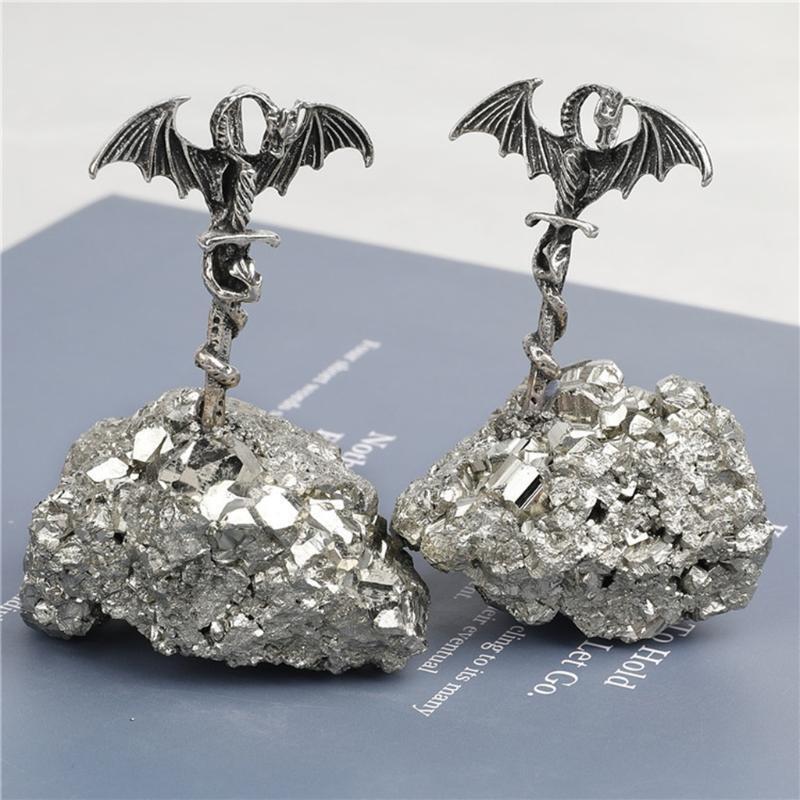 Natural Pyrite Cluster Energy Healing Crystal Stone Pterosaur Sword Ornaments