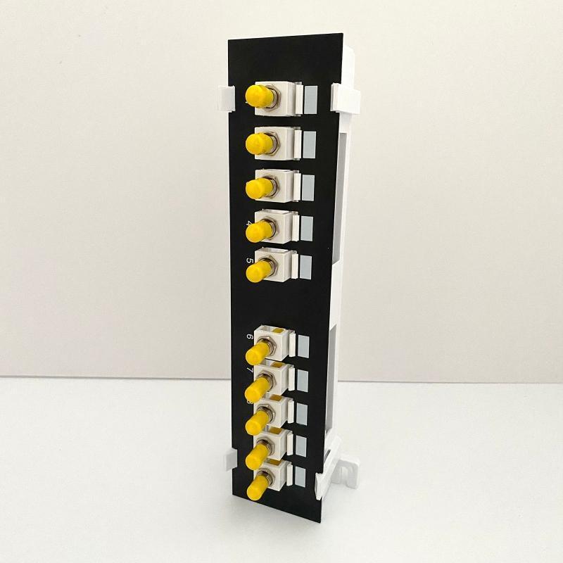 10-Port ST Optical Patch Panel 10G Ready Plastic Housing Color-Coded Labeling