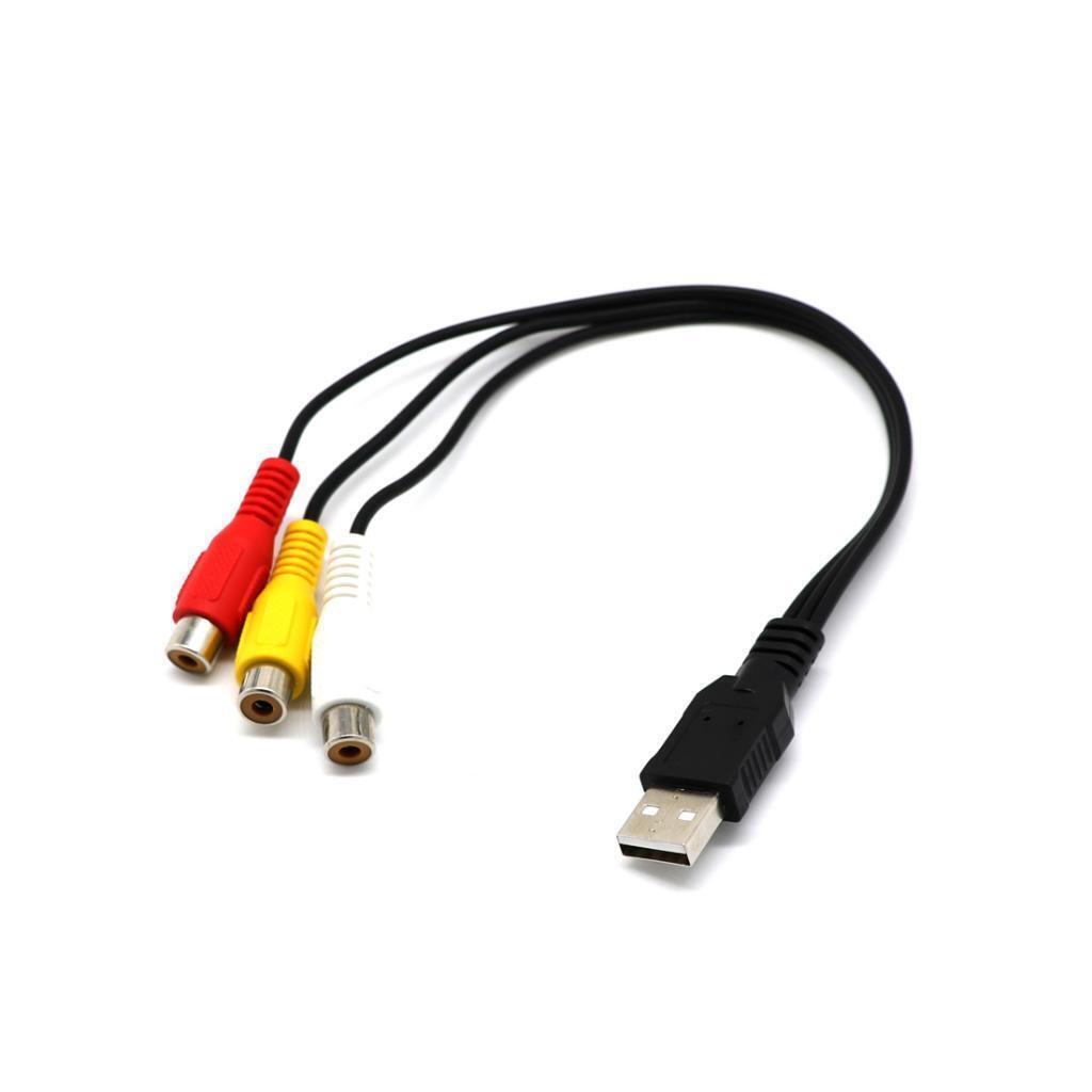 USB male to 3 RCA Female Audio Video Converter Cable Cord