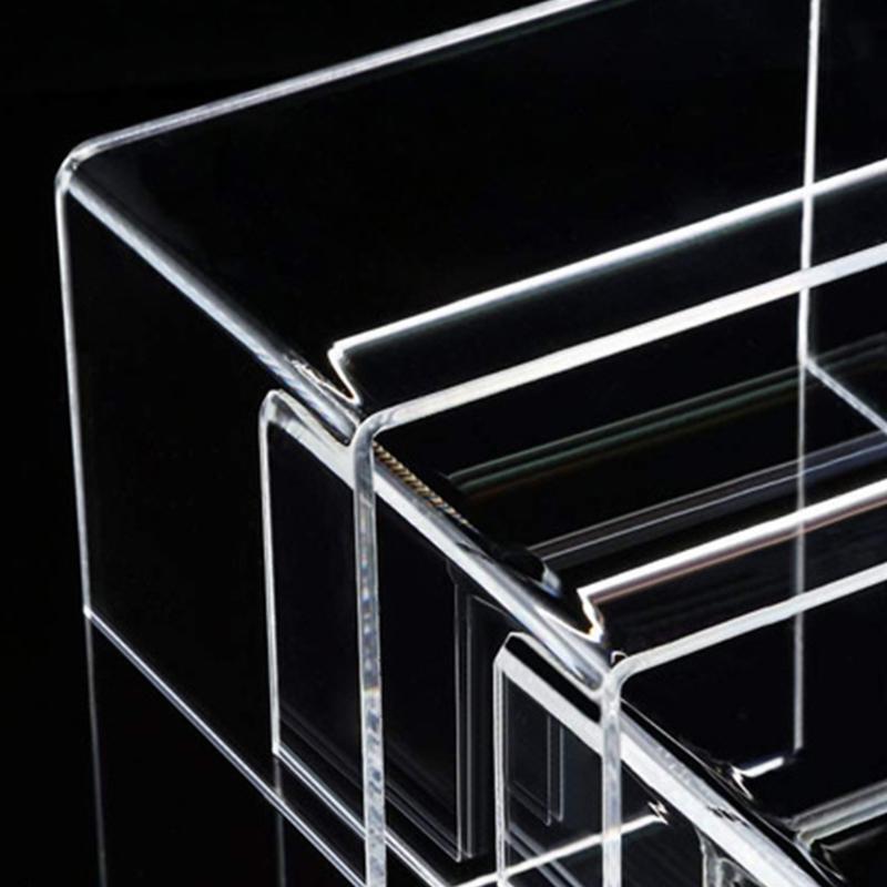 Clear Product Stand Jewelry Display Riser Shelf Showcase Fixtures for Dessert