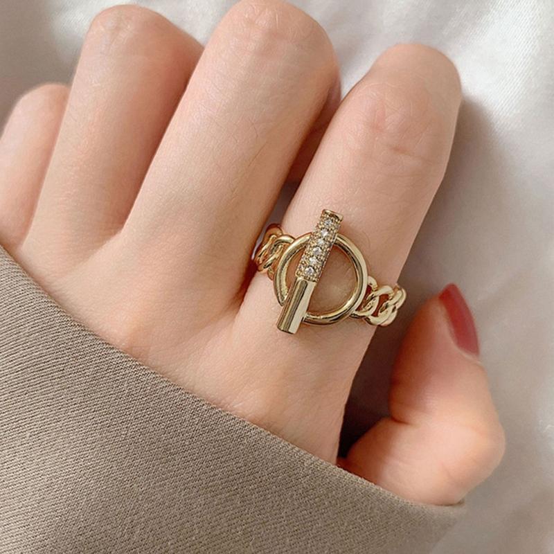 Minimalist Link Ring Personality G Letter Index Finger Ring for Girl Jewelry