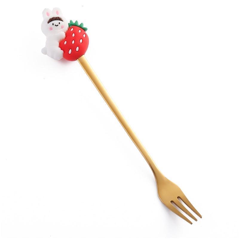 Stainless Steel Mooncake Forks Coffee Spoon Fruit Small Fork Dessert Spoon Forks