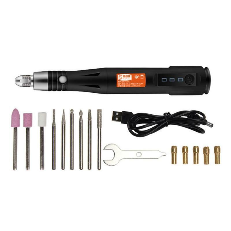 Portable Drill Rotary Tool Kit USB Charging Electric Engraving Pen for Polishing