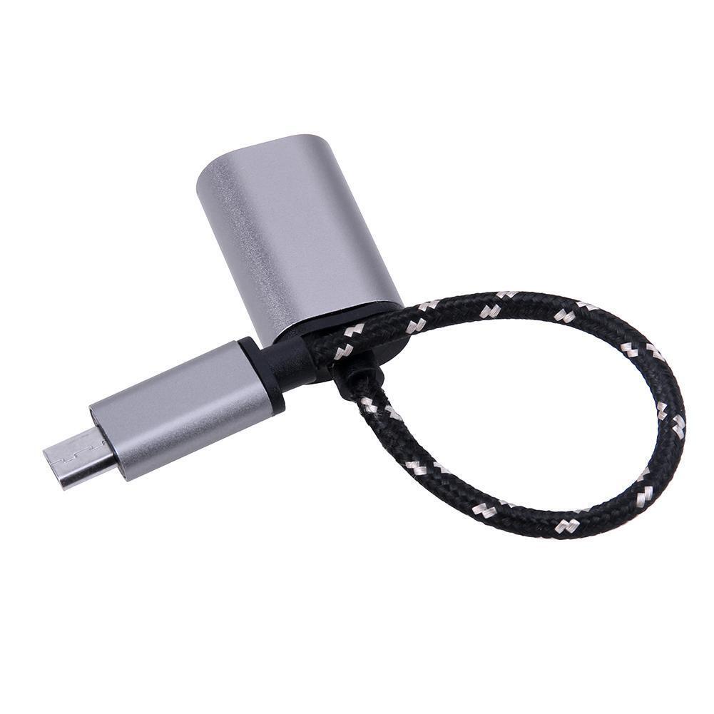6.9inch Braided Alloy Micro USB Male to USB Female OTG Adapter Cable