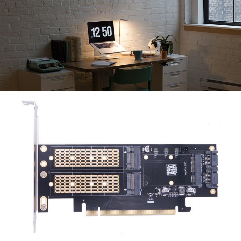3 in 1 M.2 and mSATA SSD Adapter Card for M.2 NVME SSD to PCIE Adapter