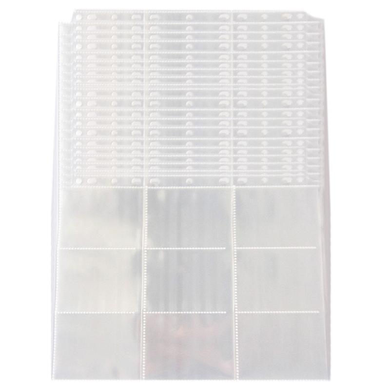 50Pcs Transparent Cards Sleeves Dual-side PP Pockets 900 Cards Capacity for Kids