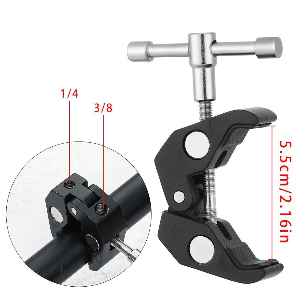 Monopod Articulated Clamp Studio Flash Bracket Magic Arm Claw Tongs Pliers Clip