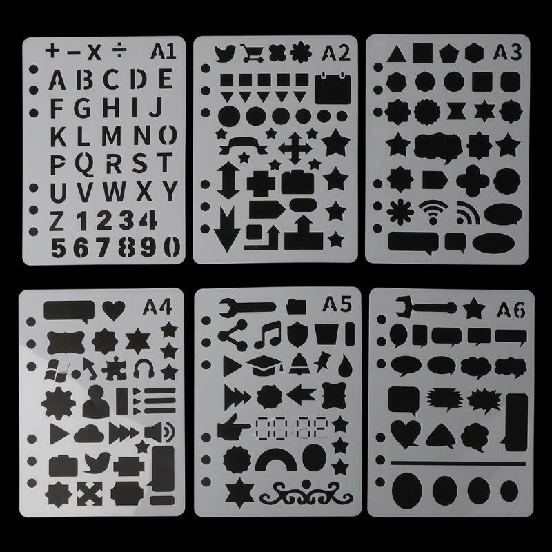 24Pcs Drawing Template Stencils Journal Notebook Diary Scrapbooking A5 DIY