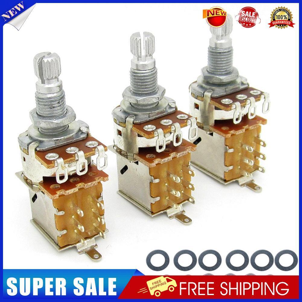 3x Guitar Bass Split Push Pull Potentiometer Volume Tone Switch (B500K)