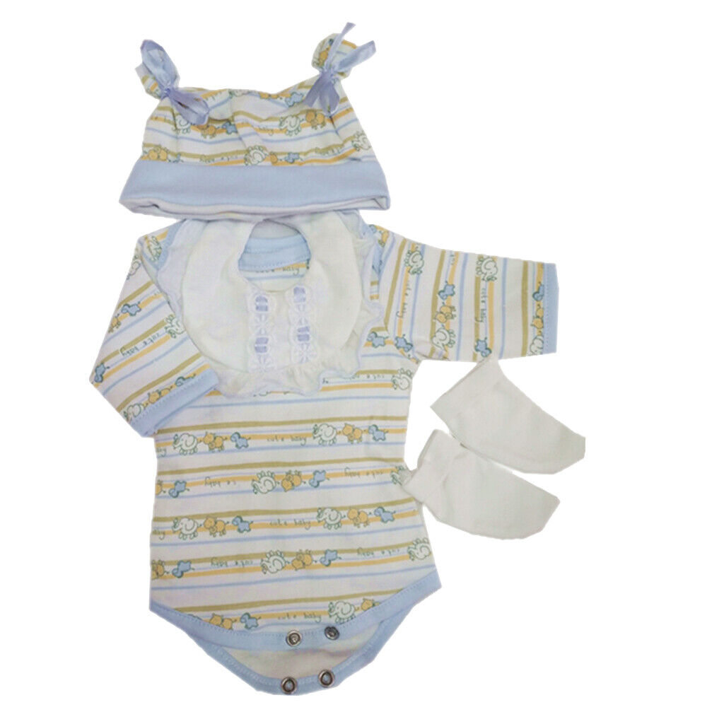 Newborn  Clothes for 17-18inch    boy Rompers Jumpsuit Bib