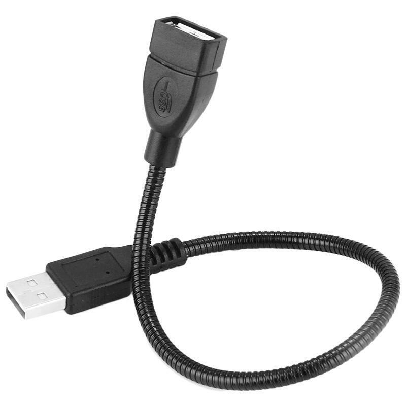Flexible Metal USB 2.0 Male To Female Data Power Cord Stand Extension Cable 30CM