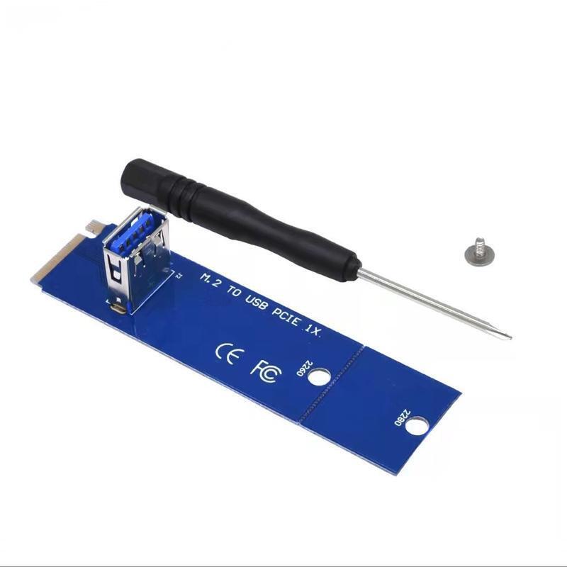 M.2 NGFF- to PCI-E X16 Riser Card M2 M Key to USB 3.0 Adapter for Bitcoin Miner
