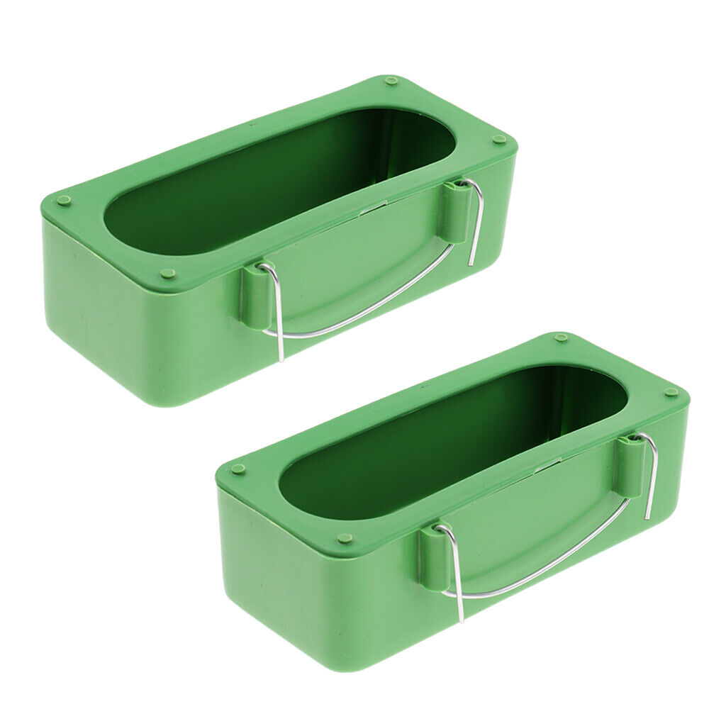2 pcs Bird Parrot Food Feeding Bowl Cage Plastic Hanging Bird Feeder