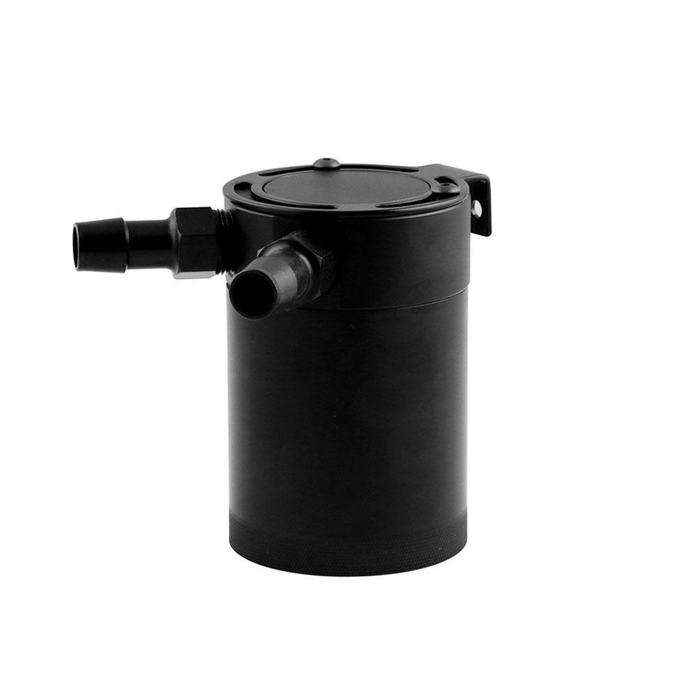 Universal Compact Baffled 2-Port Aluminum Oil Catch Can Reservoir Tank