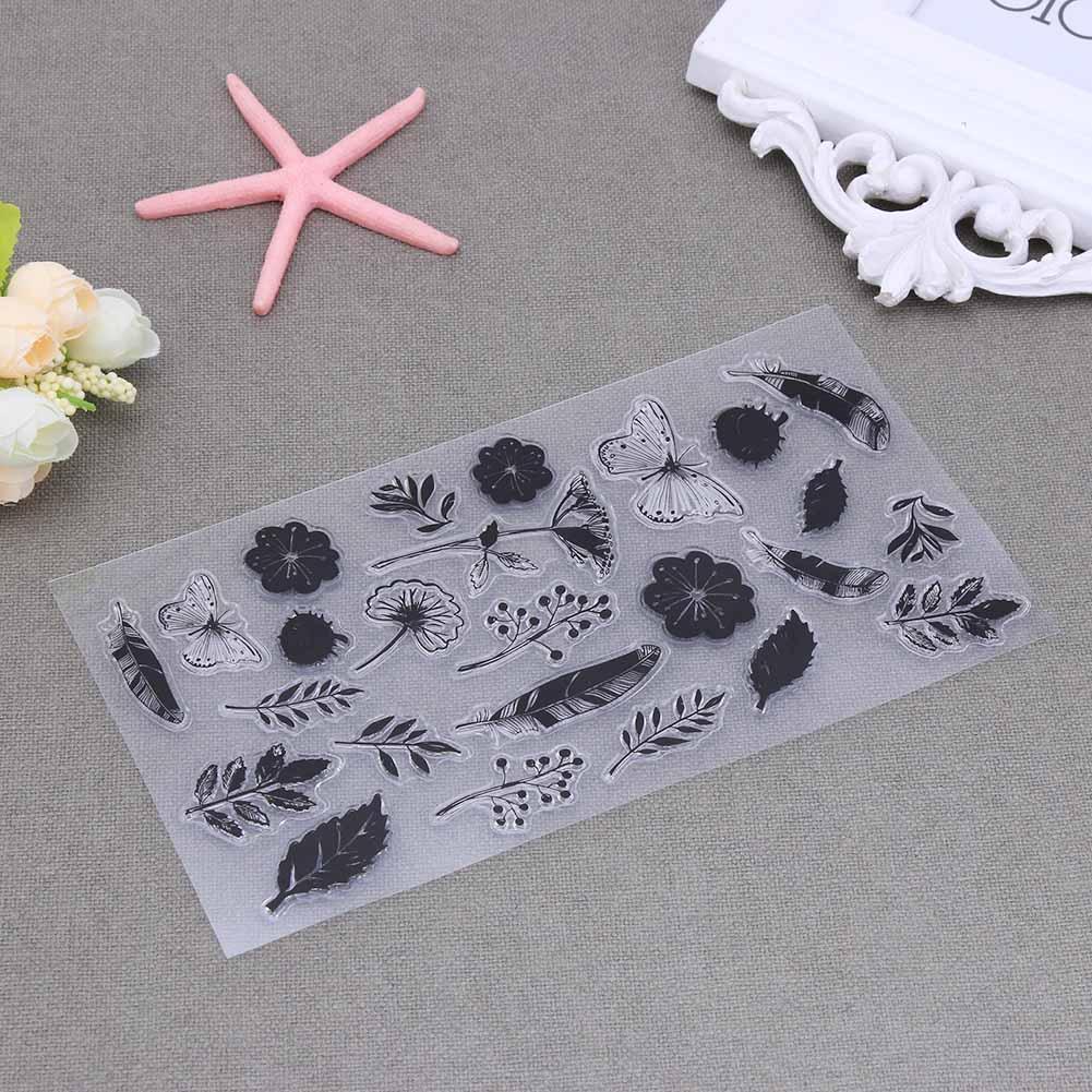 Flower Leaf Transparent Silicone Seals DIY Stamp Scrapbook Album Decor Gift
