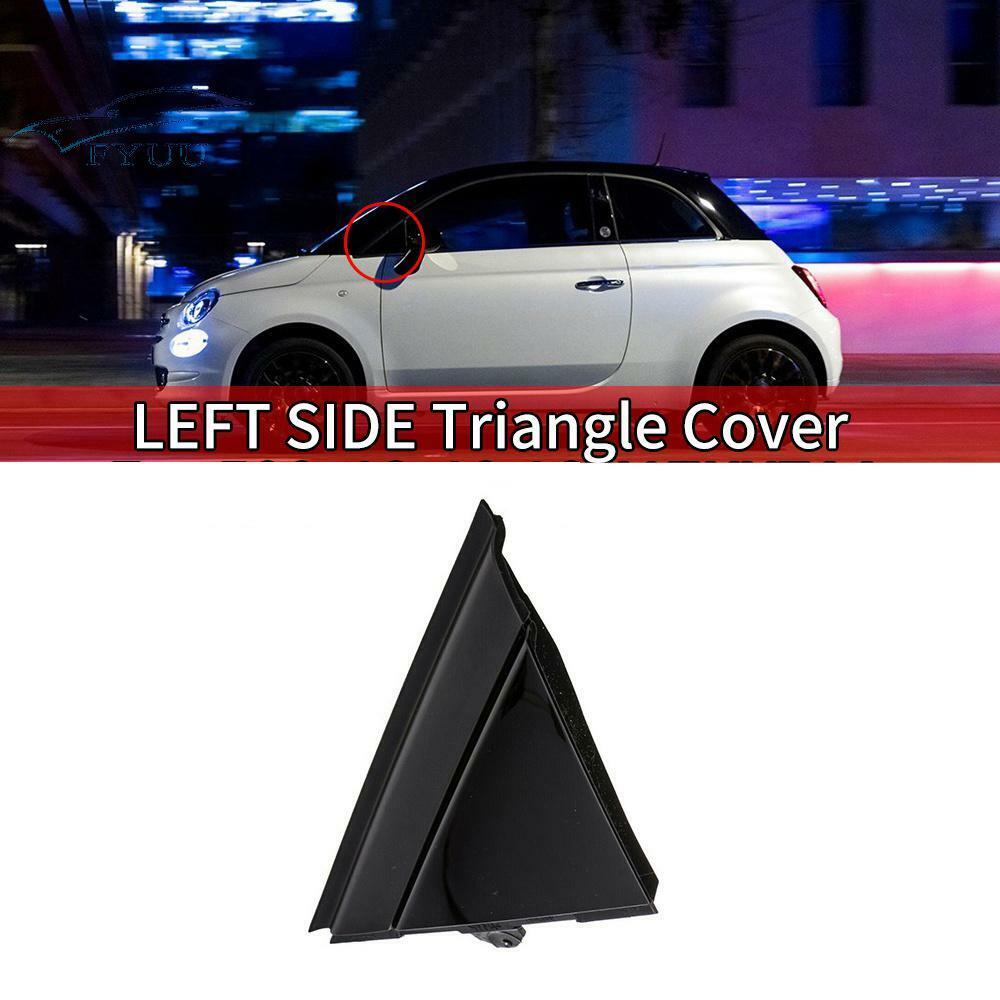 For 2012-2017 Fiat 500 Glossy Black Left Door Mirror Flag Triangle Cover Molding