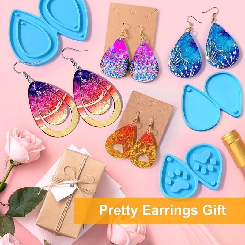113Pcs Earring Mold with Earring Card Earring Hook Jump Ring Earplug Plastic Bag