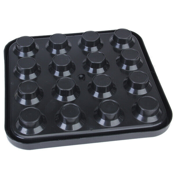 Plastic Pool Billiard Ball Tray Holds 16 Balls - Black