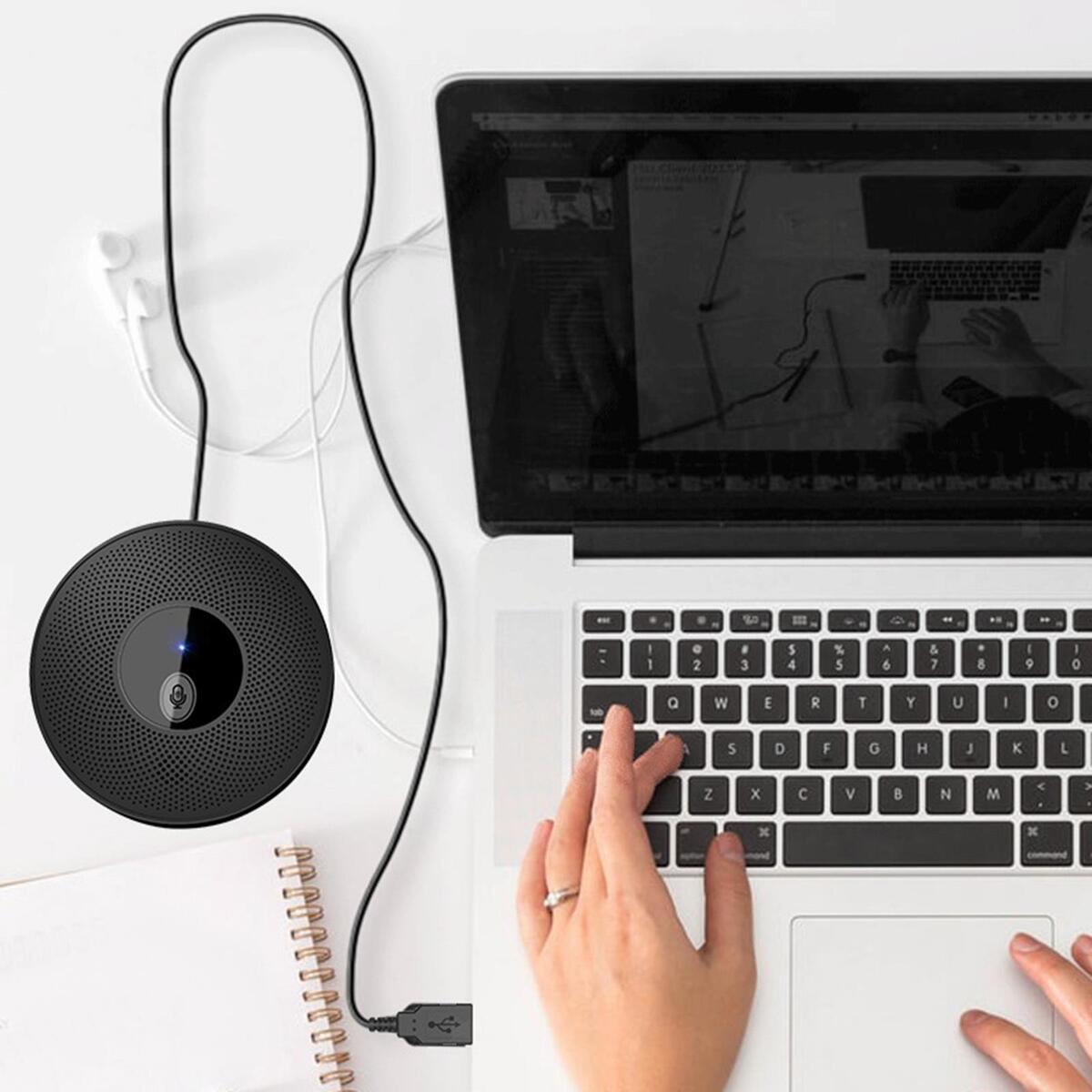 Wired Conference USB Microphone Plug and Play Desktop for Meeting Chatting