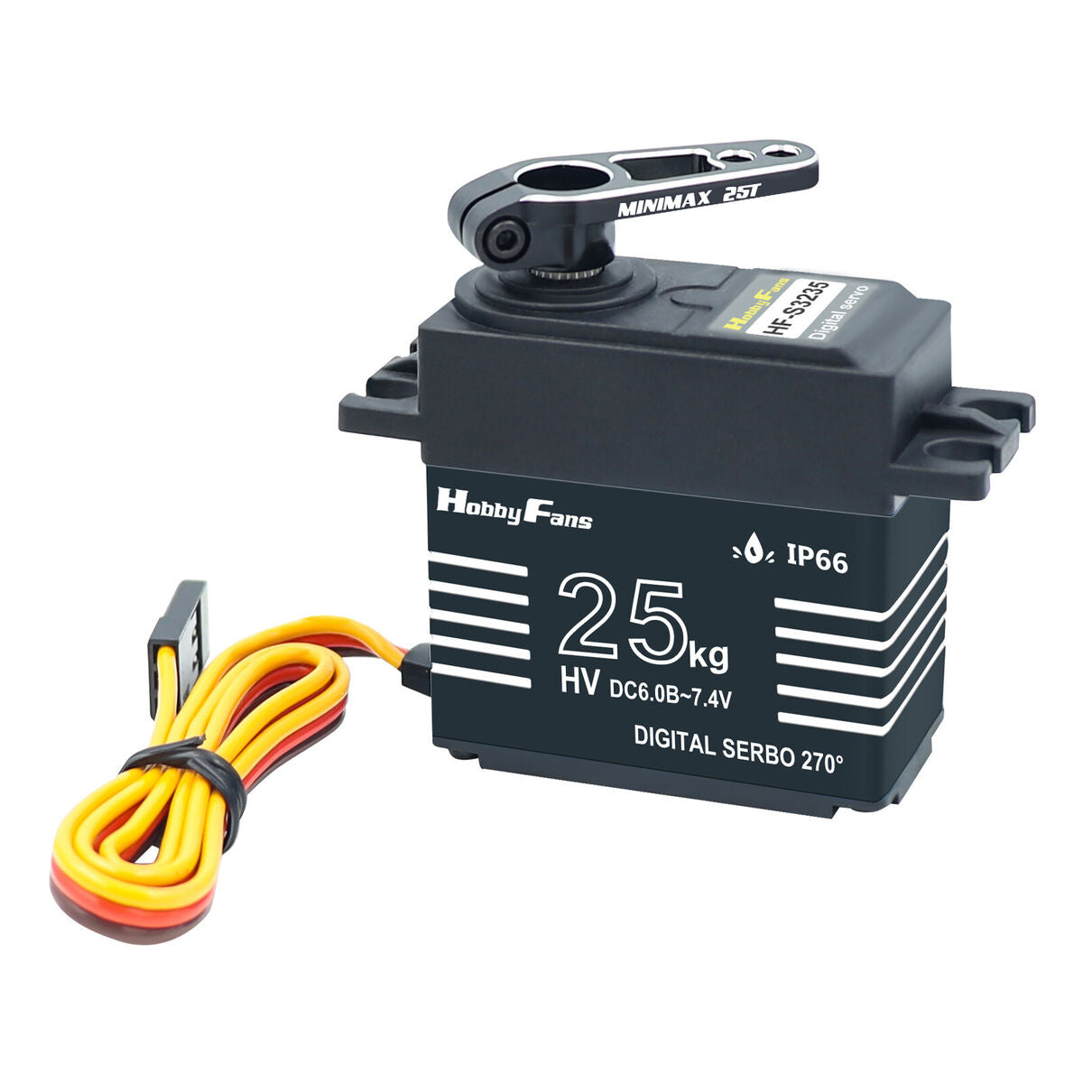 25kg Metal Gear Waterproof Digital Servo Kit for RC Crawler Car Robot Black