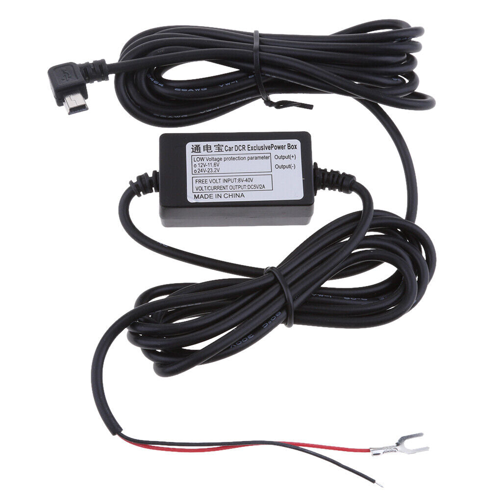 2Pieces  Hardwire Kits 12/24V to 5V 1.5A Mini USB Angled Cable