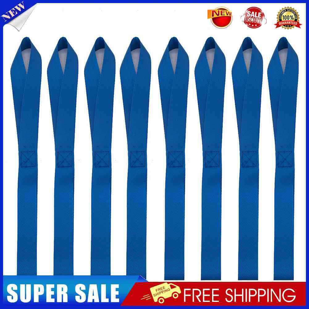 8pcs 13x1 inch Soft Loop Tie-Down Strap for Securing ATV Motorcycle (Blue)