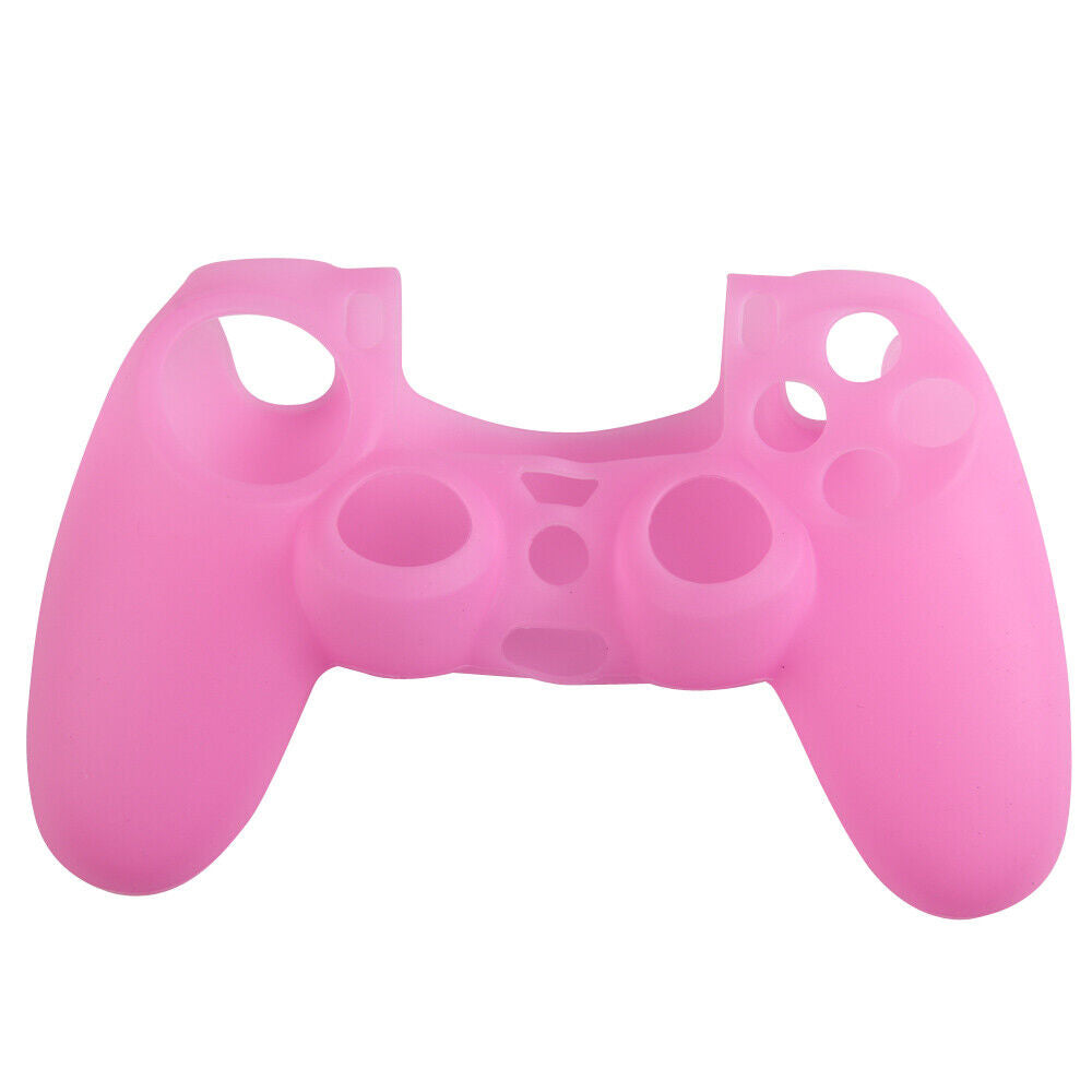 Silicone Rubber Soft Case Skin Cover for PS4 Controller Grip Handle Pink