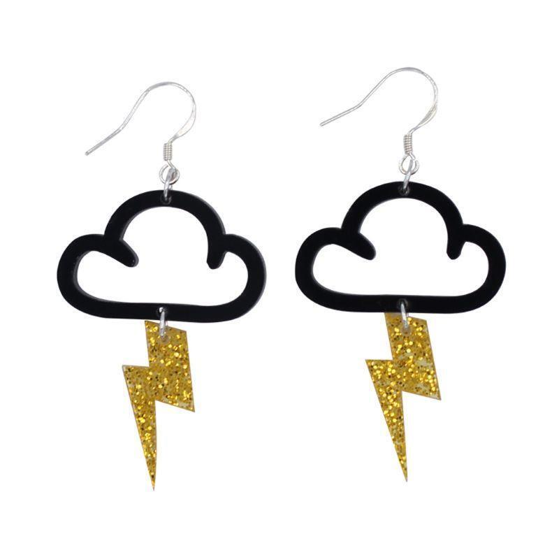 Acrylic Rainbow Cloud Colorful Lightnings Dangle Earrings Fashion Jewelry