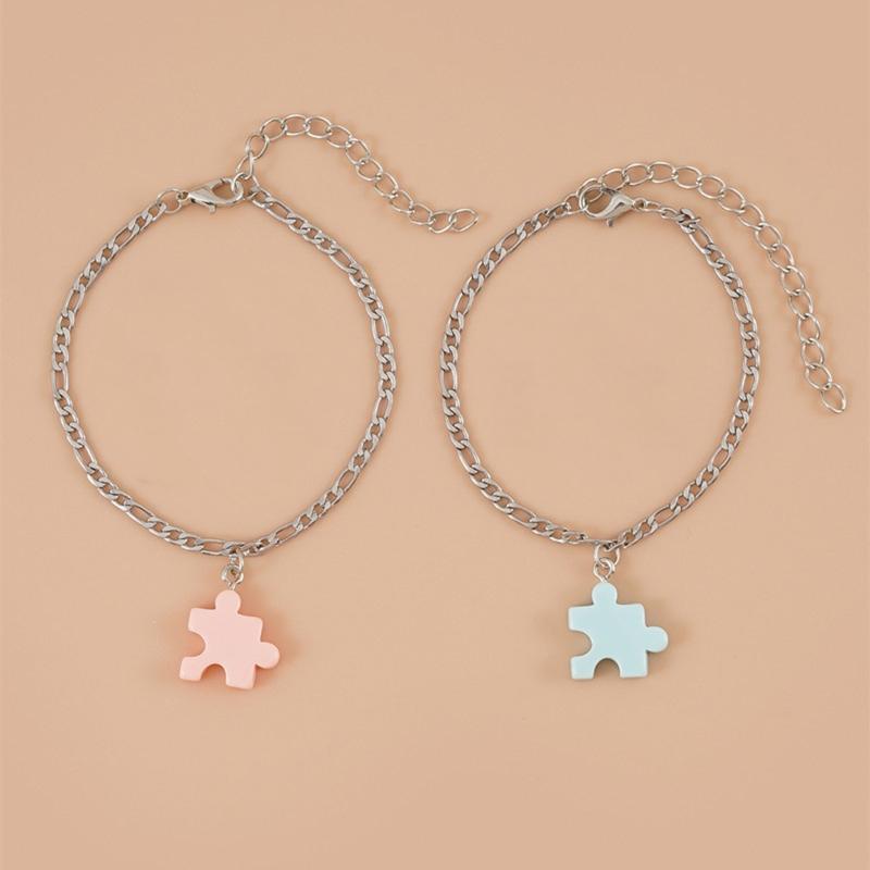 Building Blocks Couple Bracelet Splicing Bracelets Birthday Gift for Women Girls