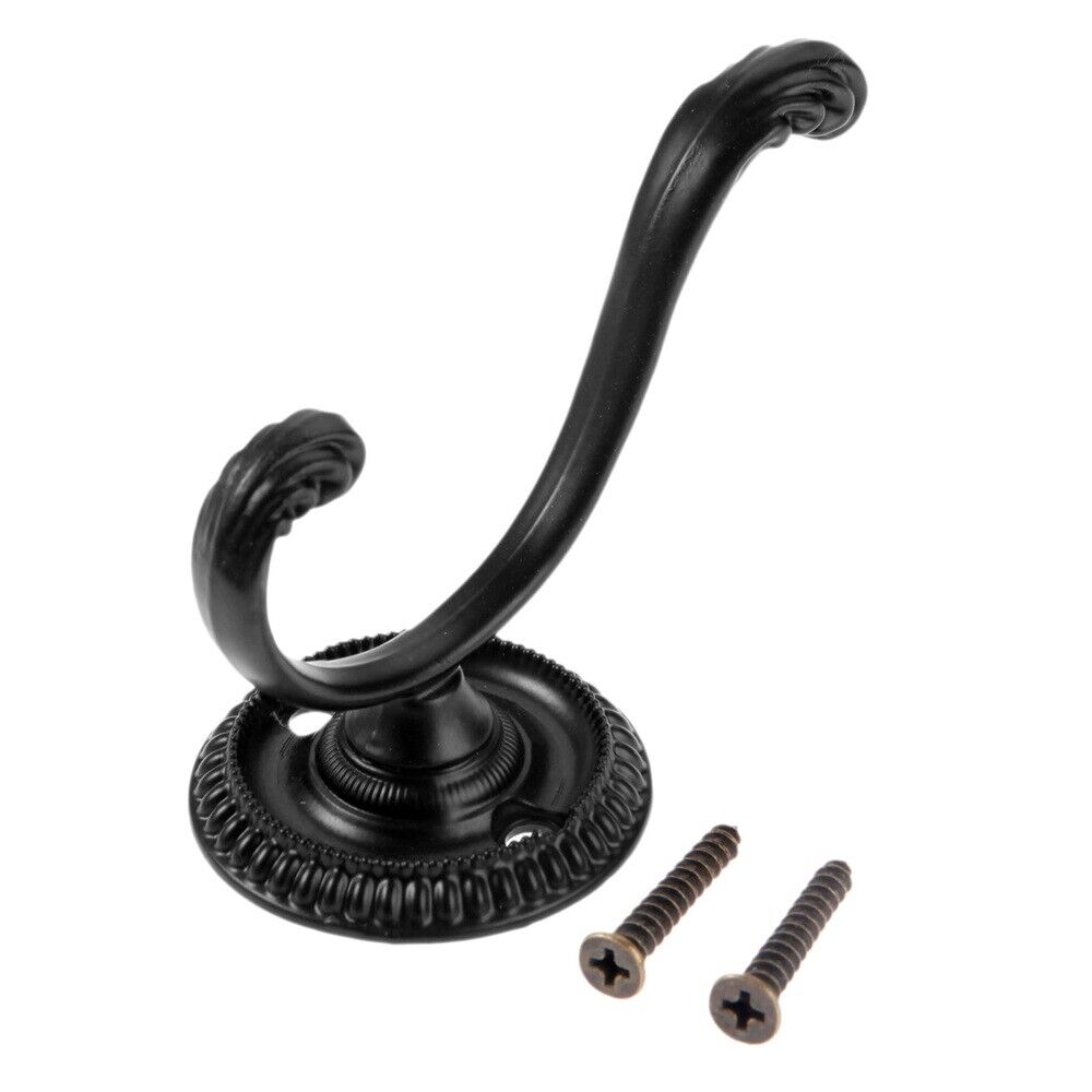 Black Hat Coat Clothes Towel Wall Door Hooks Hangers Organizer Bathroom Holder